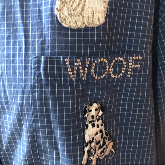 Bobbie Brooks Button Down Dog Lover’s Cotton Shirt - Picture 4 of 6